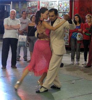 Street tango dancers in Buenos Aires.